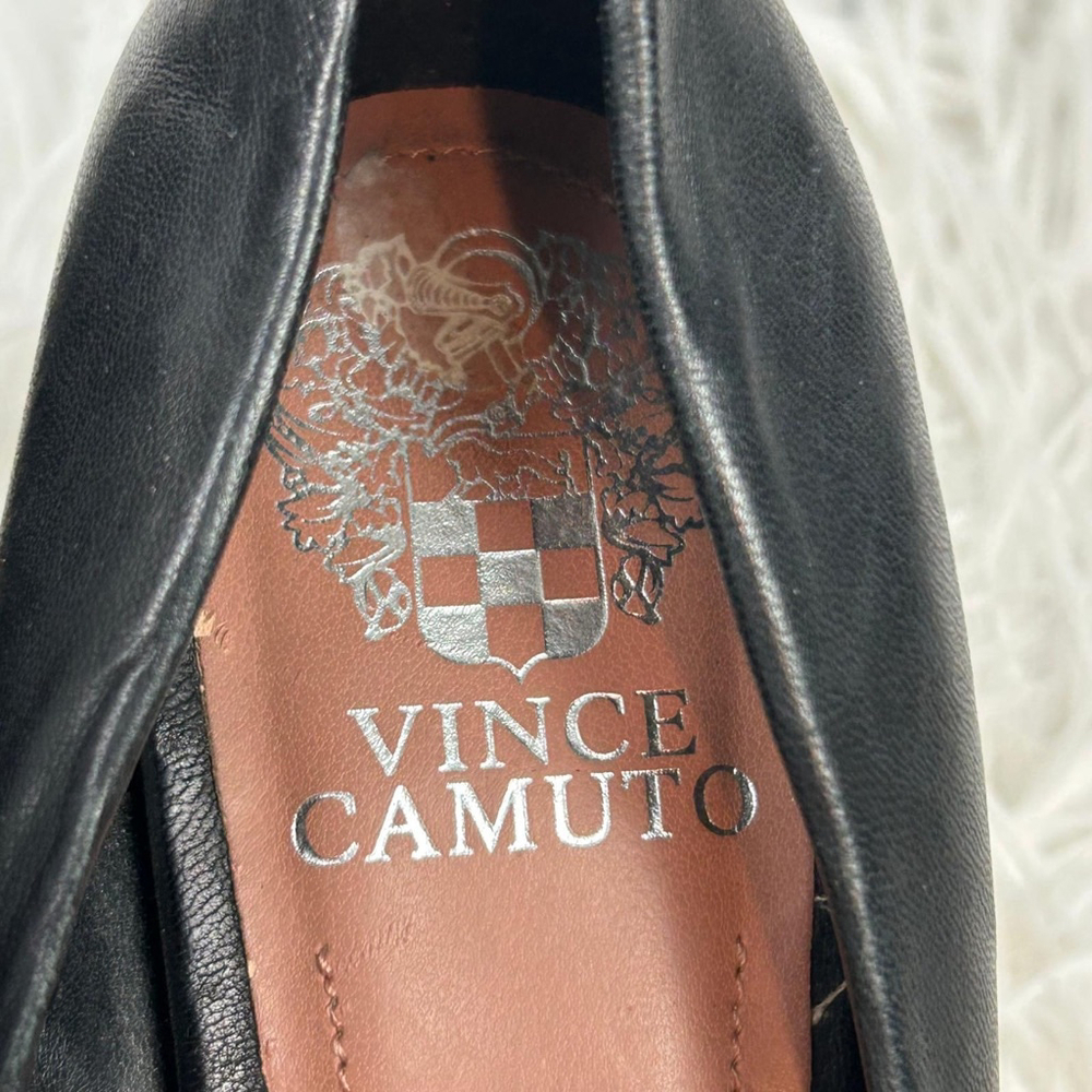 Vince Camuto Vickiy Pump Heel Womens 6.5 Black Leather Pointed Toe Formal Office - Picture 11 of 13
